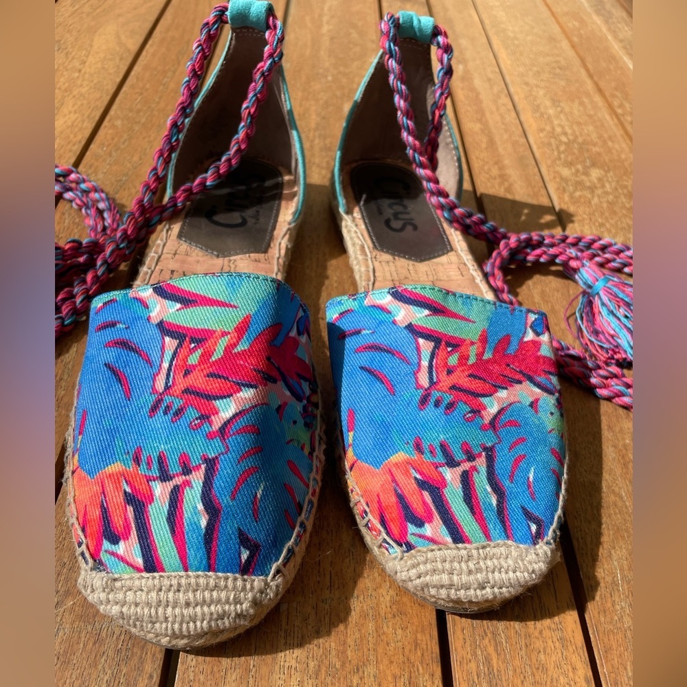 Sam Edelman Circus Lenora Espadrilla Sandals Ankle Wrap Closed Toe Sandal - Picture 4 of 10